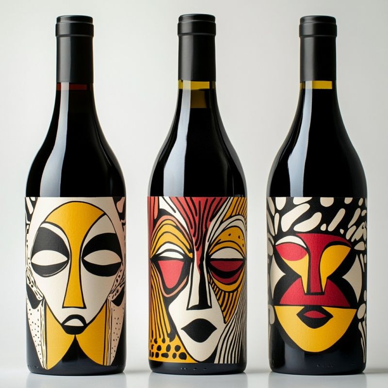 imagen de etiquetas de botellas de vino