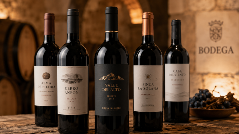 Botellas de vino de bodega