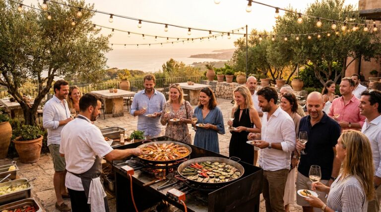 Evento gastronómico con showcooking y público en la Región de Murcia